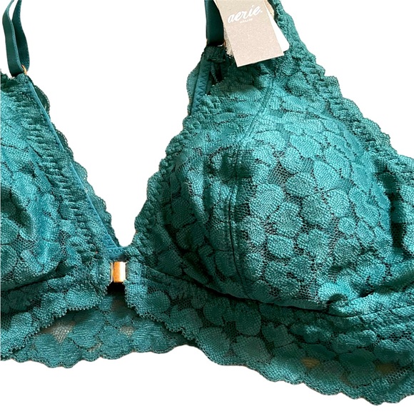 NWT Aerie turquoise front closure lacy padded bralette - Picture 4 of 5